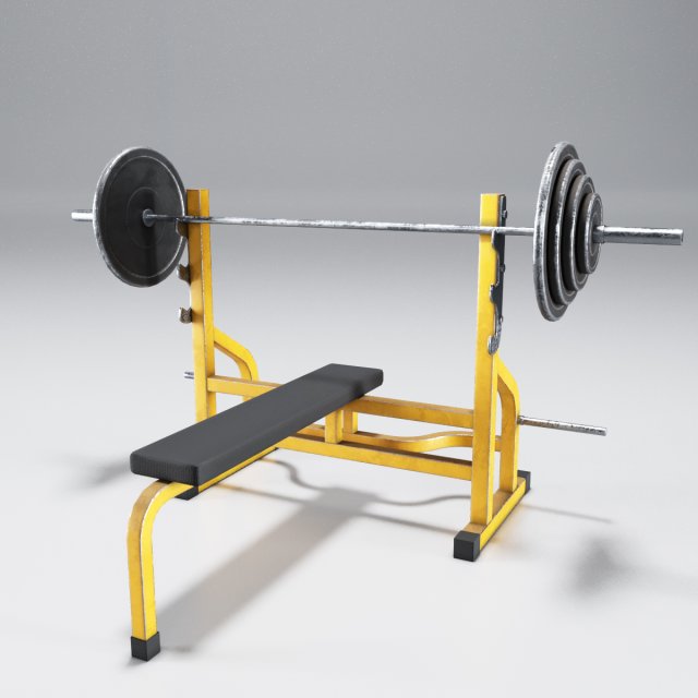 bench press Modello 3D .c4d .max .obj .3ds .fbx .stl .blend 