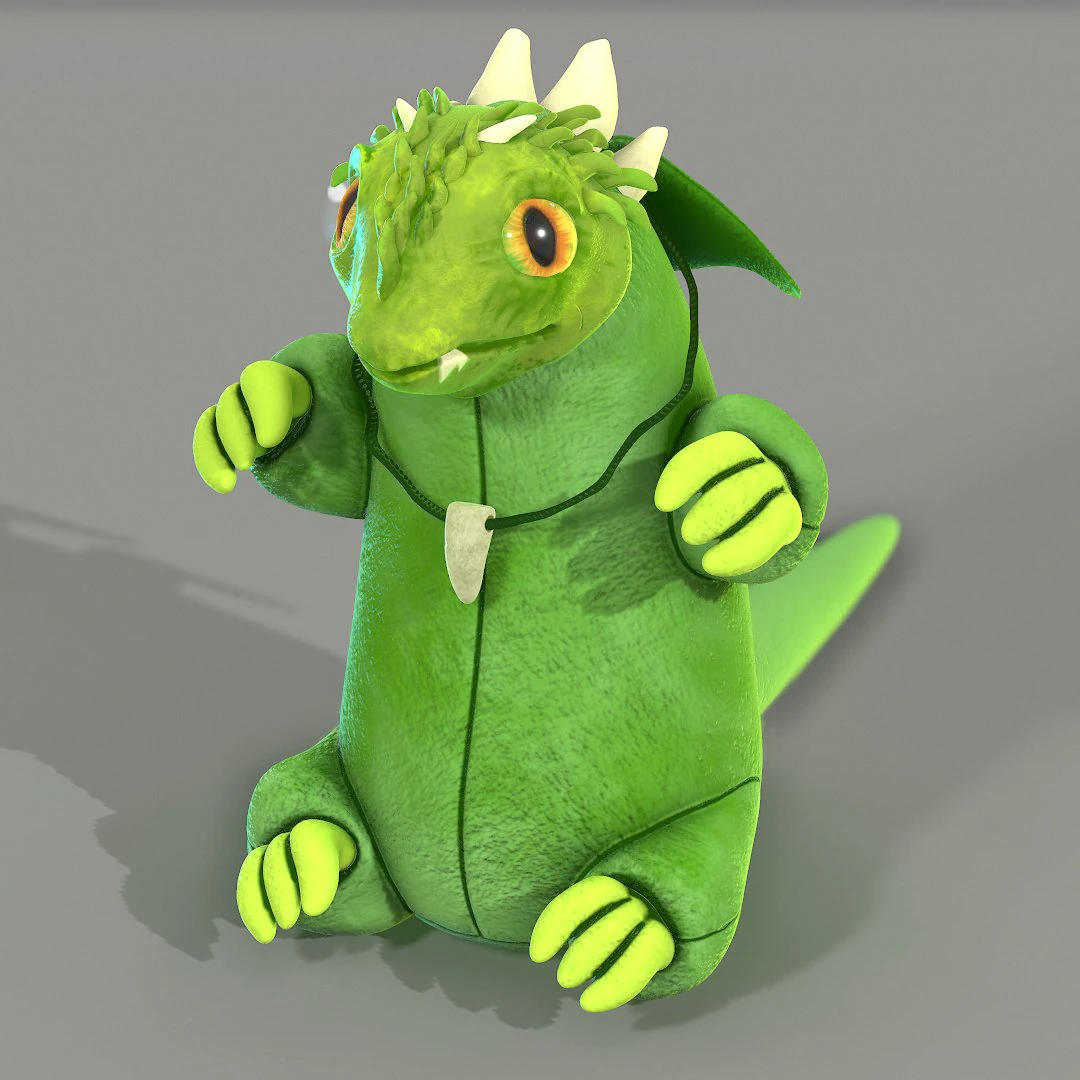 green forest dragon 3D Model .c4d .max .obj .3ds .fbx .stl .blend 