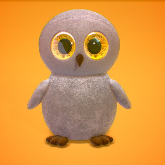 owl with huge eyes 3D मॉडल .c4d .max .obj .3ds .fbx .stl .blend 