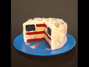 american national cake 3D Model