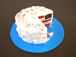 american national cake 3D Model