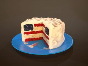 american national cake 3D Model