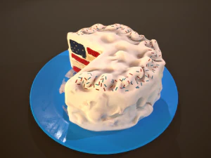 american national cake 3D Model