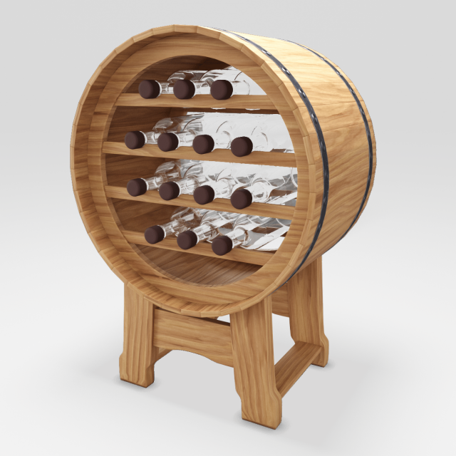 barrel stand for wine 3D मॉडल .c4d .max .obj .3ds .fbx .stl .blend 