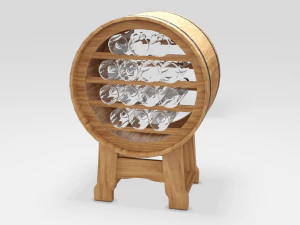 barrel stand for wine 3D Model