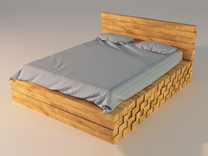 loft bed Model 3D