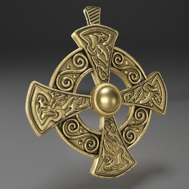 gold cross insignia decoration 3D Модель .c4d .max .obj .3ds .fbx .stl .blend 