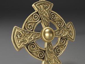 gold cross insignia decoration Model 3D