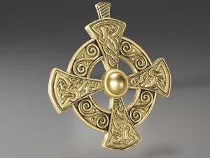 gold cross insignia decoration 3D Модель