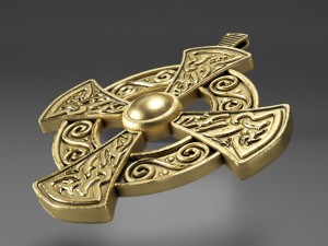 gold cross insignia decoration 3D Модель