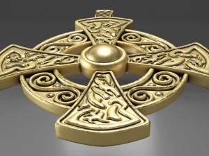 gold cross insignia decoration 3D Модель