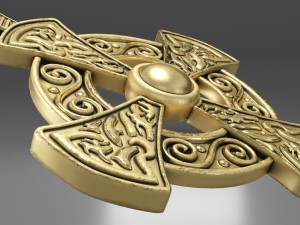gold cross insignia decoration 3D Модель