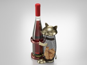 wine holder with cat 3D Model