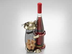 wine holder with cat 3D Model