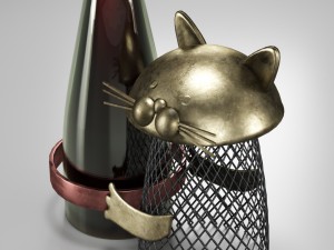 wine holder with cat 3D Model
