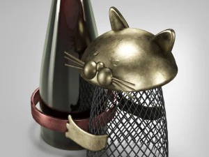 wine holder with cat 3D Model