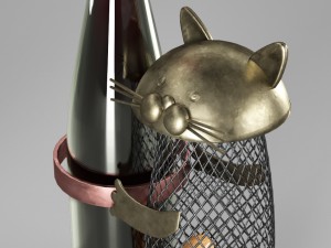 wine holder with cat 3D Model