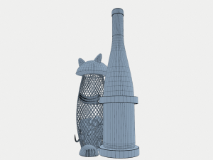 wine holder with cat 3D Model