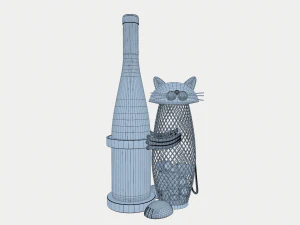 wine holder with cat 3D Model