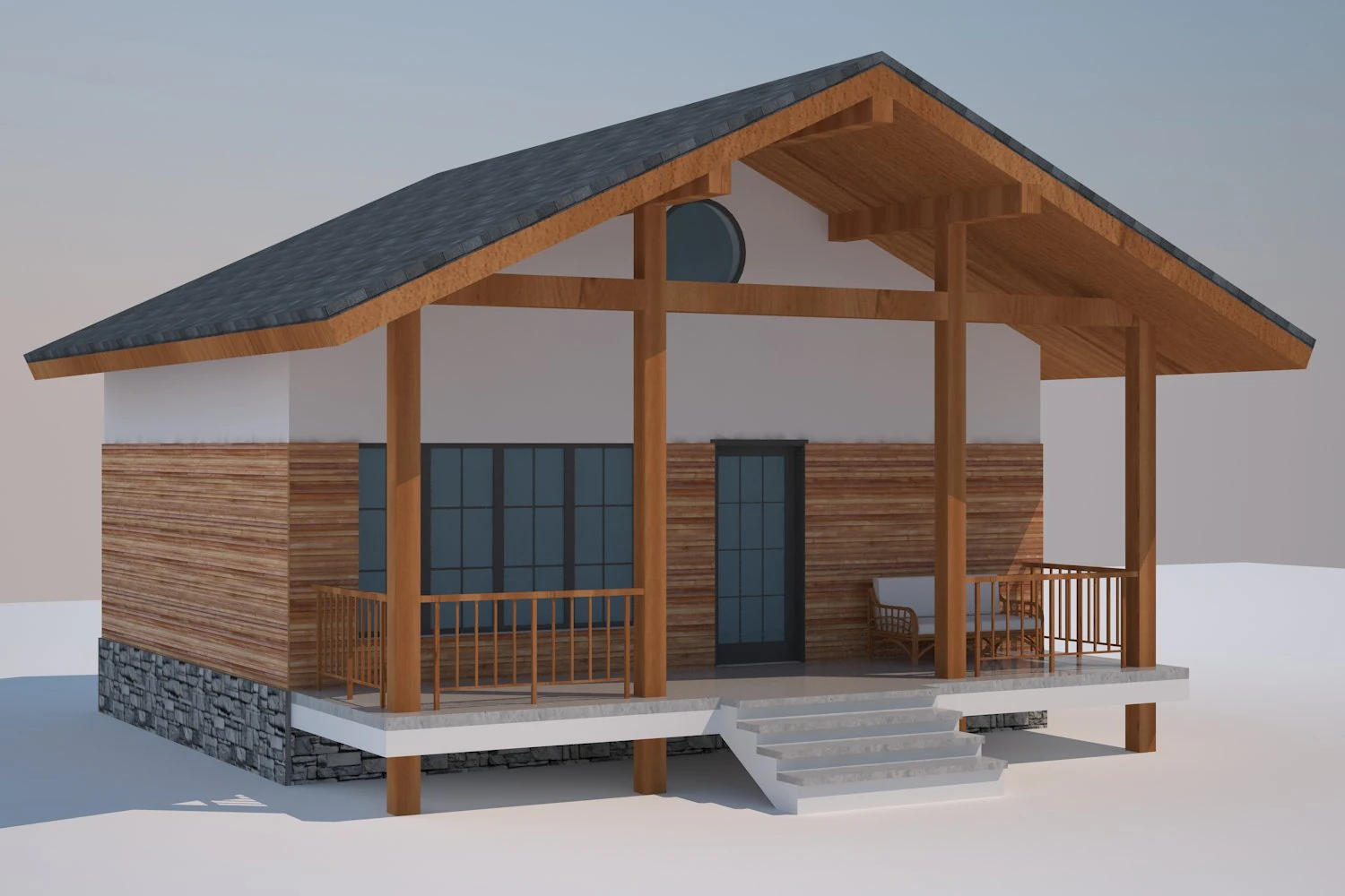 small house 3D Model .c4d .max .obj .3ds .fbx .stl .blend