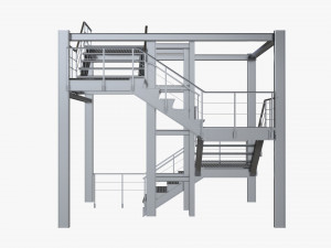 modular industrial staircase Modelo 3D