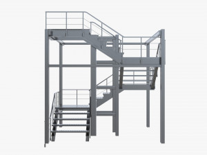 modular industrial staircase Modelo 3D
