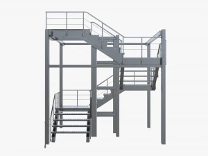 modular industrial staircase 3D Model
