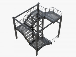 modular industrial staircase Modelo 3D