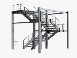modular industrial staircase Modelo 3D