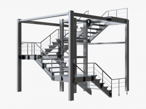 modular industrial staircase Modelo 3D