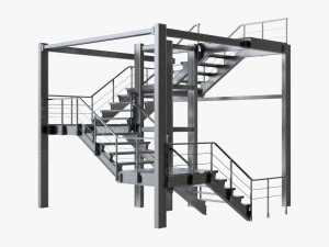modular industrial staircase 3D Model