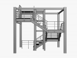 modular industrial staircase Modelo 3D