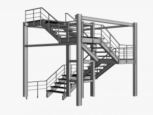 modular industrial staircase Modelo 3D