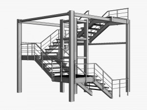 modular industrial staircase Modelo 3D