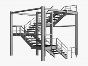 modular industrial staircase 3D Model