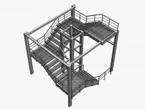modular industrial staircase 3D Model