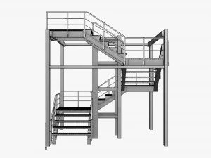 modular industrial staircase 3D Model