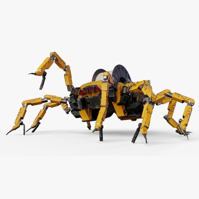 mechanical spider 3D-Modell .c4d .max .obj .3ds .fbx .stl .blend 