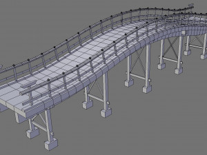 wooden bridge Modelo 3D
