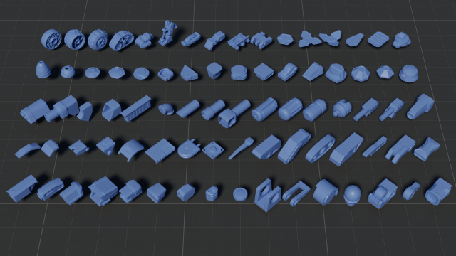mecha kitbash Modello 3D .c4d .max .obj .3ds .fbx .stl .blend 