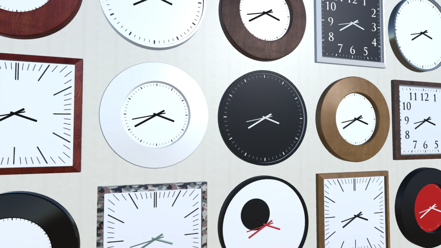 clock collection 3D Model .c4d .max .obj .3ds .fbx .stl .blend 