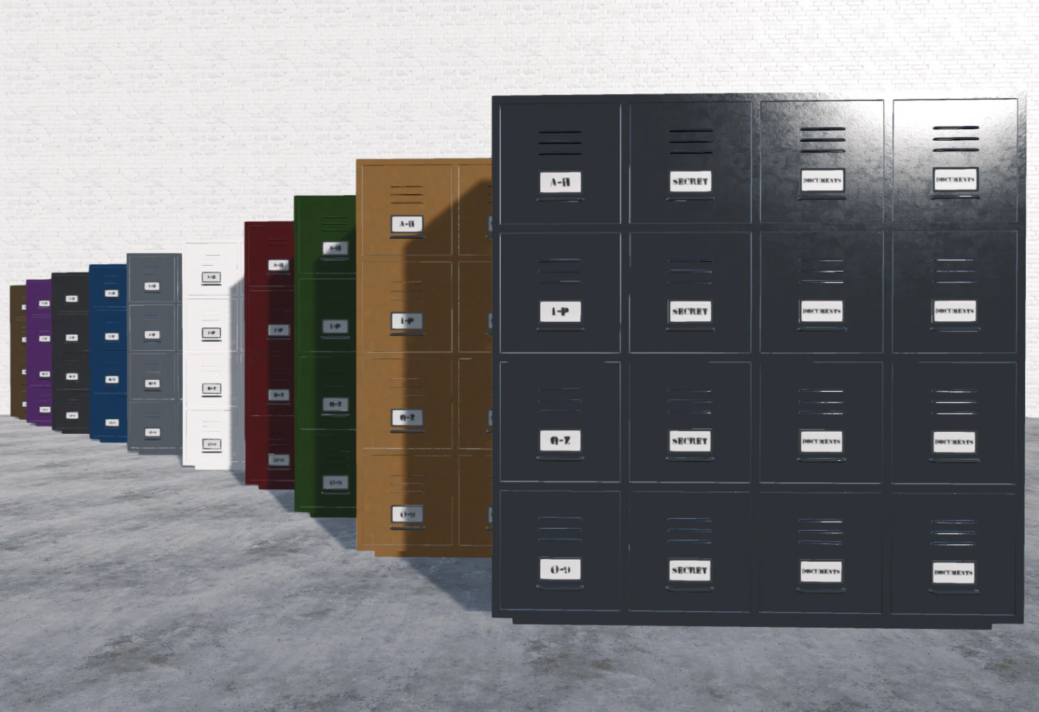 filing cabinets large 3D Model .c4d .max .obj .3ds .fbx .stl .blend 