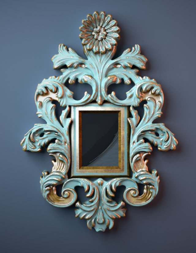 venetian carved frame 3D मॉडल .c4d .max .obj .3ds .fbx .stl .blend 