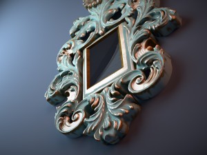 venetian carved frame 3D मॉडल