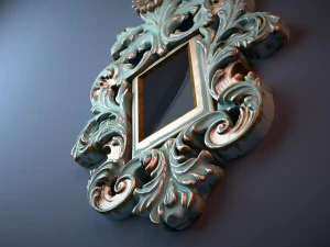 venetian carved frame 3D Model