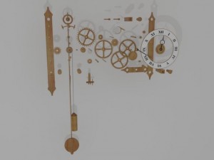wooden clock Modello 3D