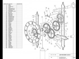 wooden clock Modello 3D