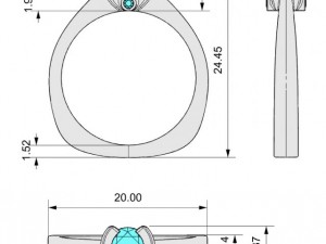 stl 3dm jewelry ring 005 3D 打印模型