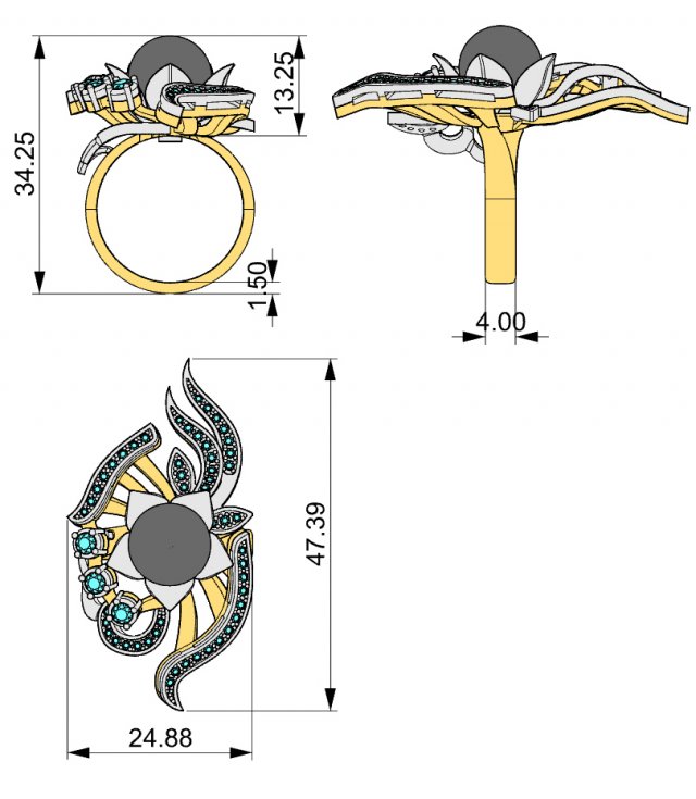 Download stl 3dm jewelry ring 006 3D Model