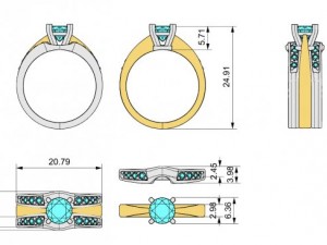 stl 3dm jewelry ring 007 3D Baskı Modeli